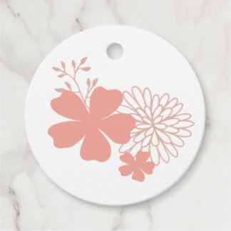 Peach and Gold Floral Favour Tags