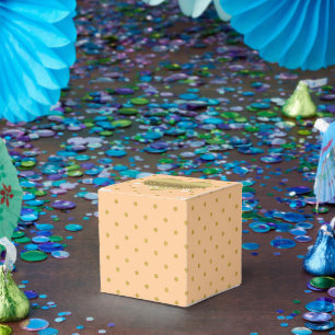 Peach And Gold Polka Dots Party Favour Boxes