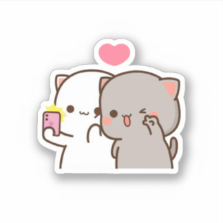 Peach And Goma Mochi Bear Couple Selfie