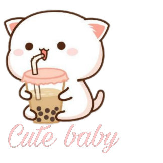 Peach and Goma Mochi Cat Bubble Tea  Baby Bodysuit Key Ring