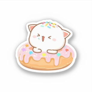 Peach And Goma Mochi Cat Donut