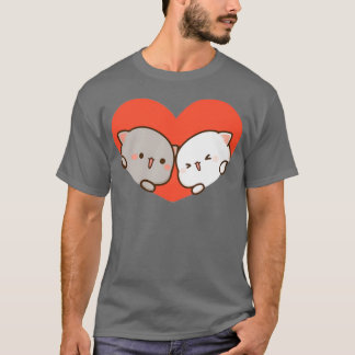Peach and Goma Mochi Cat Love 1  T-Shirt