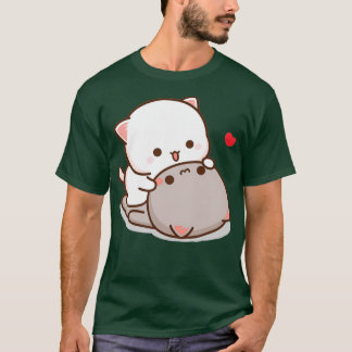 Peach and Goma Mochi Cat Love T-Shirt