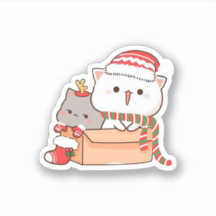 Peach And Goma Mochi Cat, Merry Christmas