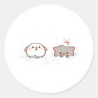 Peach And Goma Mochi Cat, Merry Christmas