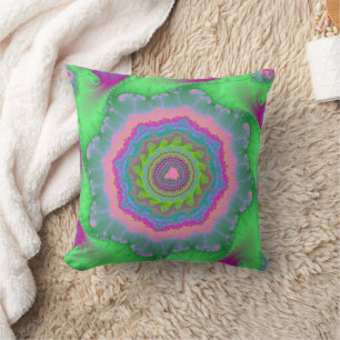 Peach and Green Pinwheel Cushion