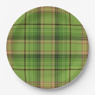 Peach and Green Plaid (botm) Paper Plate