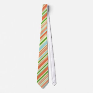 Peach and Green Striped Tie