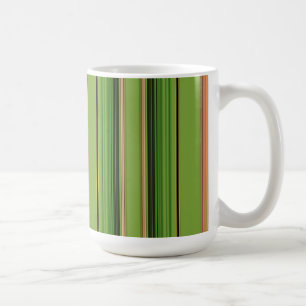 Peach and Green Stripes (botm) Coffee Mug