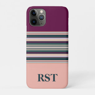 Peach and Green Stripes Case-Mate iPhone Case