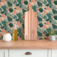Peach and Green Tropical Floral