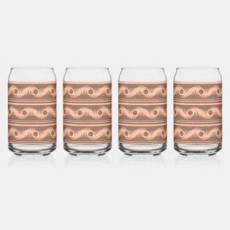 Peach and Mocha Spiral Pattern Can Glass