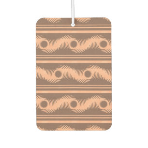 Peach and Mocha Spiral Pattern Car Air Freshener
