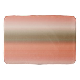 peach and olive streaks bath mat