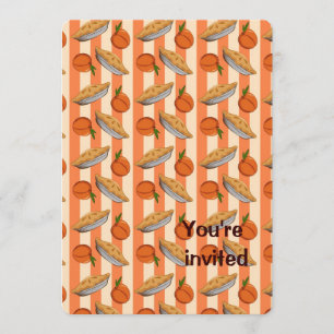 Peach and  pie patten invitation