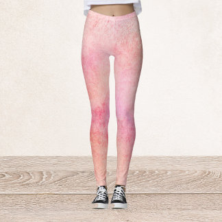 Peach and Pink Abstract Leggings