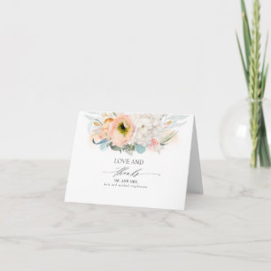 Peach and Pink Floral Wedding Thank You Card