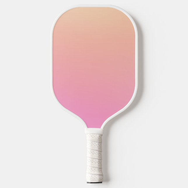 Peach and pink gradient pickleball paddle (Front)
