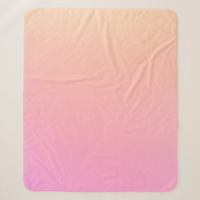 Peach and pink gradient sherpa blanket (Front)