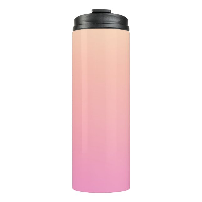 Peach and pink gradient thermal tumbler (Front)