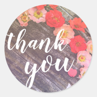 Peach and Poppy Thank You Sticker