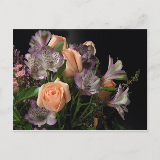 Peach and purple bouquet postcard (Front)