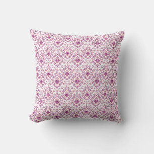 Peach and Purple Damask Floral Elegant Pattern Cushion