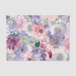 Peach and Purple Watercolor Decoupage Tissue Paper