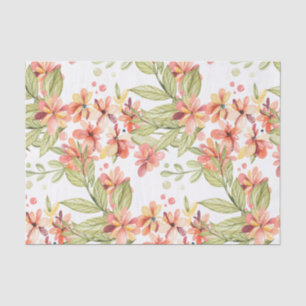 Peach and Sage Watercolor  Floral Tissue Paper