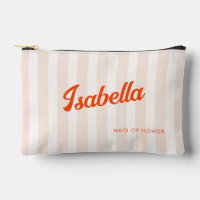 Peach and Tangerine Retro Striped Bridesmaid Gift