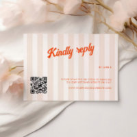 Peach and Tangerine Striped Retro Wedding