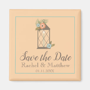 Peach and Teal Coastal Theme Magnet
