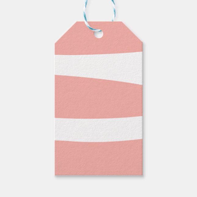 Peach and White Abstract  Gift Tags (Front)