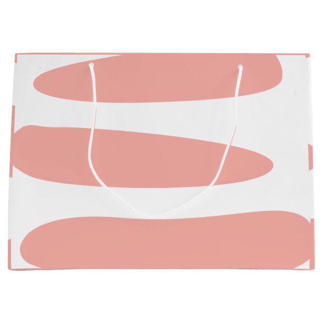 Peach and White Abstract  Large Gift Bag (Front)