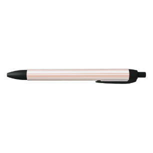 Peach and white candy stripes black ink pen
