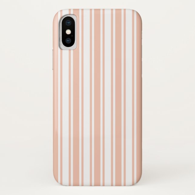 Peach and white candy stripes Case-Mate iPhone case (Back)