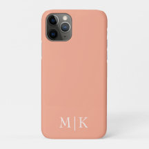 Peach and White | Modern Monogram