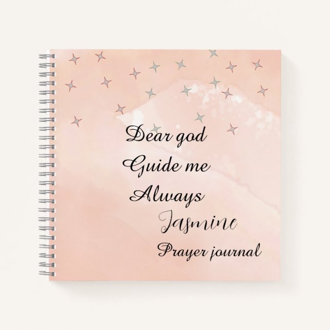 Peach and white personalized prayer journal  (Front)