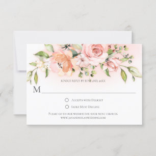 Peach and White Roses Greenery Colorwash RSVP