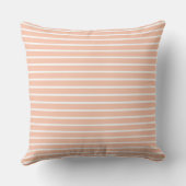 Peach and White Stripes Cushion (Back)