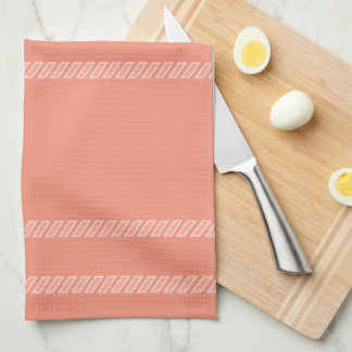 Peach and White  Tea Towel