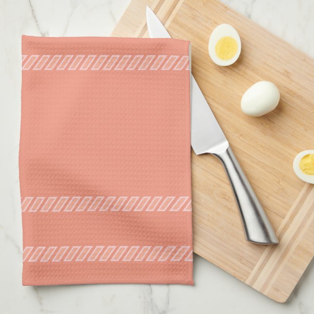Peach and White  Tea Towel (Quarter Fold)