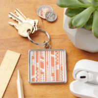Peach and white tribal print pattern
