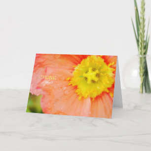 Peach and Yellow Poppy Thank You Card
