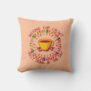 Peach ANYONE FOR CACAO Customisable Cushion
