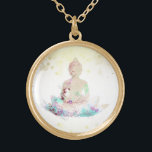 *~* Peach Aqua Buddha AP33 Floral Lotus Gold Plated Necklace<br><div class="desc">(( search id AP33 for similar designs )) Simple and Minimal Abstract Boho Zen Watercolor soft with GOLD areas. There are options in shape and metal plating colours in Silver Plate and Gold Plate. * Energetically Enhanced Bohemian Botanical Garland / Bouquet Floral / Flowers Pastel Modern Popular softly Colourful Zen...</div>