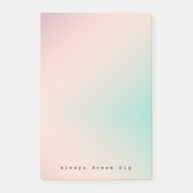 Peach Aqua Tie Dye inspirational dream quote Post-it Notes (Front)