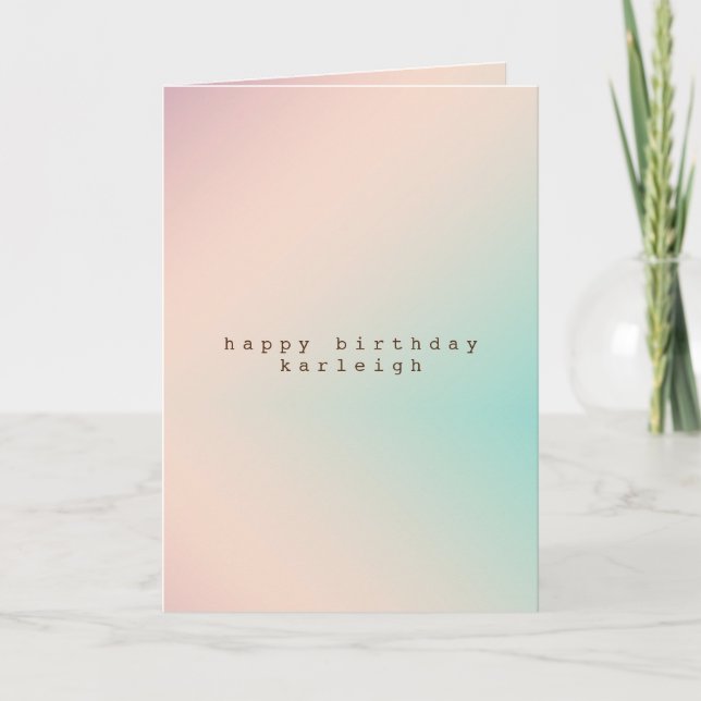 Peach Aqua Tie Dye Ombre Card (Front)