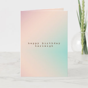 Peach Aqua Tie Dye Ombre Card