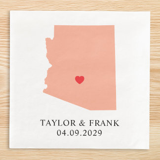 Peach Arizona Wedding Napkin